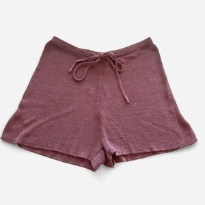 Muted red burgundy crochet shorts or swimsuit cover up